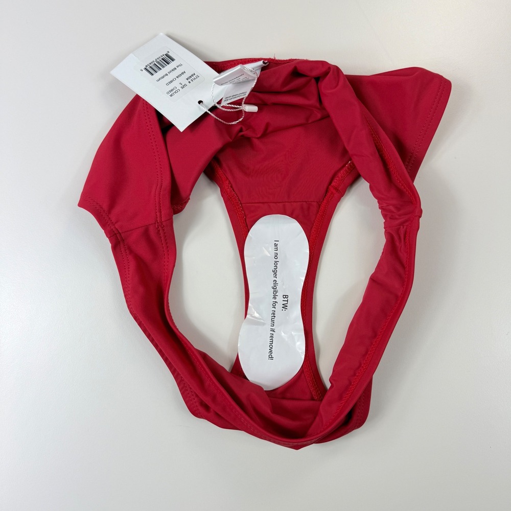 NWT Andie Swim Womens Small Bikini Bottom Cherry Red Swimsuit Briefs - Picture 5 of 9